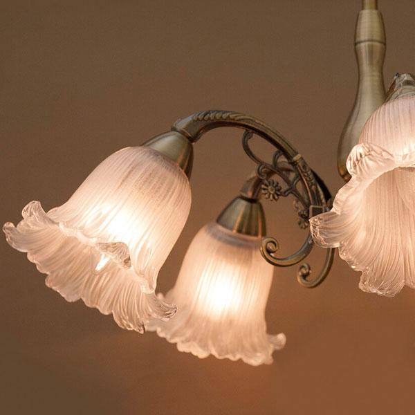 シャンデリア 5灯 クラシカルシーリングランプ LED電球対応 E26 照明