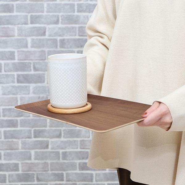 ノンスリップ トレイ お盆 斜めにしても滑らない おしゃれ トレー 突板トレー 人気 北欧 モダン 四角 すべらない 滑らない 滑り止め |  | 03