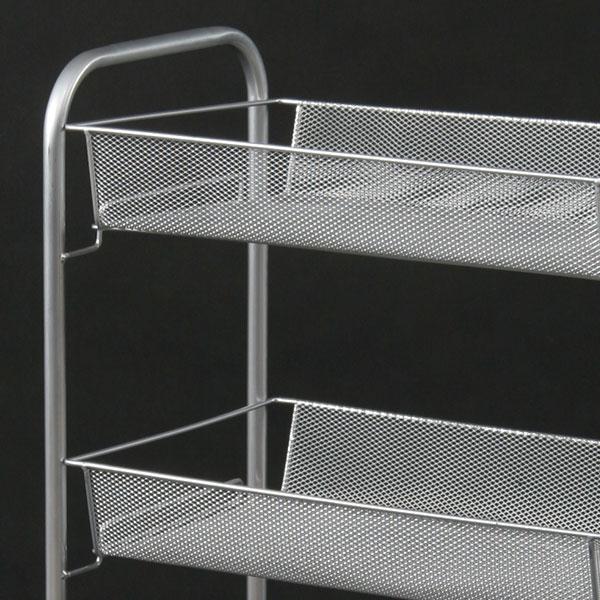 スチールメッシュラック 収納ワゴン 収納かご4段 キャスター付き メッシュラック収納 キッチン収納 キッチンワゴン デスクサイドワゴン キッチンラック |  | 01