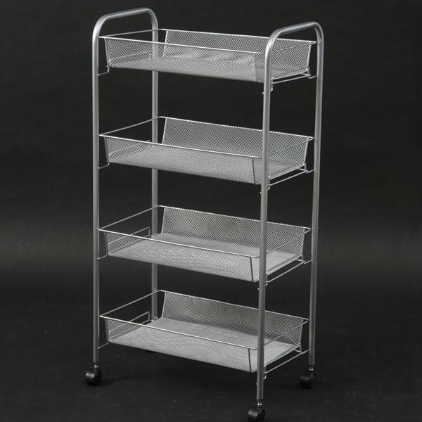 スチールメッシュラック 収納ワゴン 収納かご4段 キャスター付き メッシュラック収納 キッチン収納 キッチンワゴン デスクサイドワゴン キッチンラック |  | 02