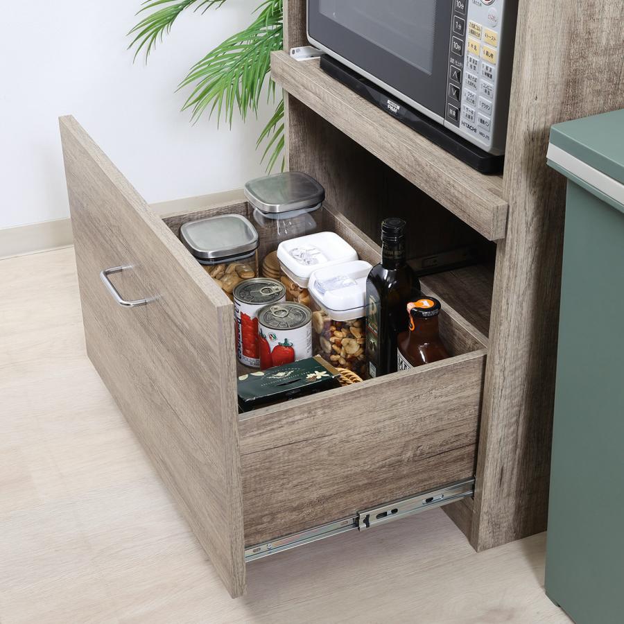 食器棚 収納 キッチンカウンター 幅60 おしゃれ レンジ台 下 カップボード キッチンボード 扉収納 キッチンラック 下部キャスター |  | 02