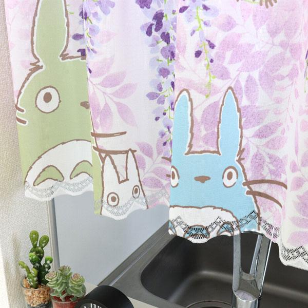 となりのトトロ 北欧 カフェカーテン 120cmX45cm カーテン トトロ 模様替え 壁掛け ジブリ 藤 花 紫 カフェ カーテン 小窓 窓 スタジオジブリ キャラクター | スタジオジブリ | 02