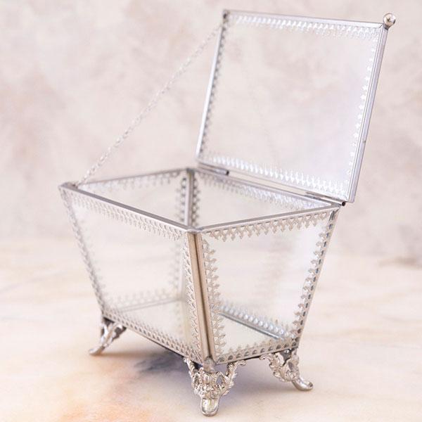 ジュエリーケース 小物入れ ガラスジュエリーボックス アクセサリー