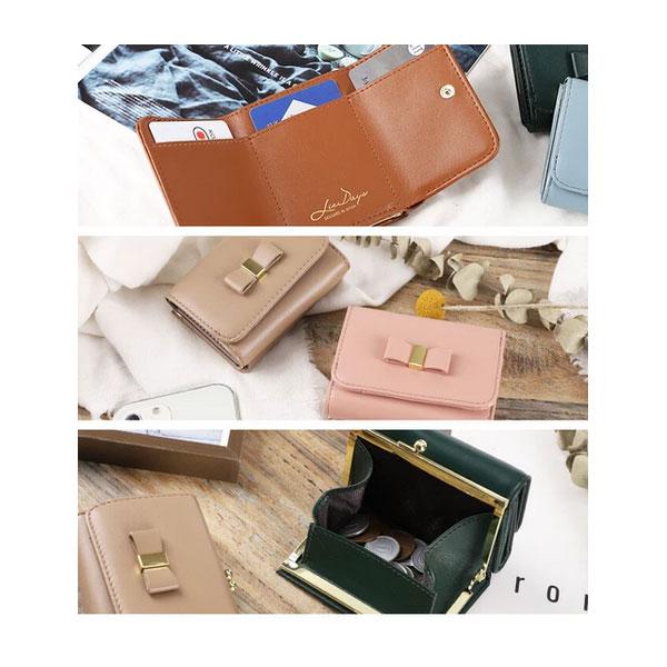 三つ折り財布 レディース 財布 がま口 小銭入れ コンパクト 軽い ミニ財布 カード入れ リボン サイフ 大人 がま口財布 ウォレット シンプル プレゼント ギフト |  | 01