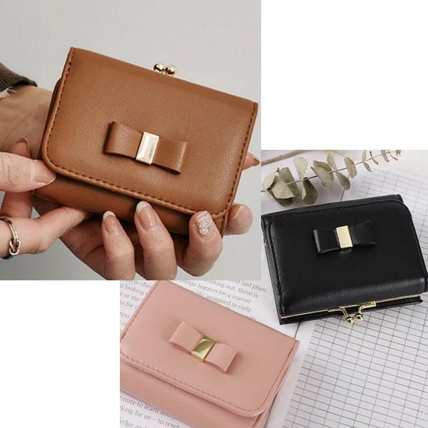 三つ折り財布 レディース 財布 がま口 小銭入れ コンパクト 軽い ミニ財布 カード入れ リボン サイフ 大人 がま口財布 ウォレット シンプル プレゼント ギフト |  | 05