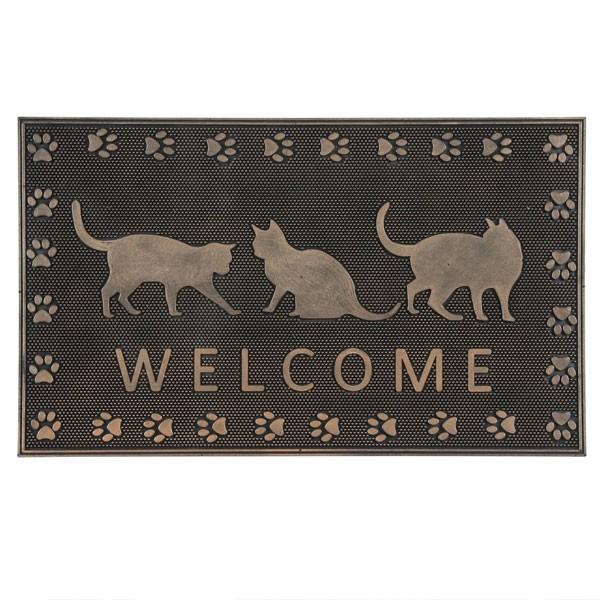 玄関マット ラバーマット 屋外用 おしゃれ マット ドアマット 室外 家庭用 おしゃれ ウェルカムキャット ネコ 猫 マット 水洗いOK 泥落とし 土落とし |  | 01
