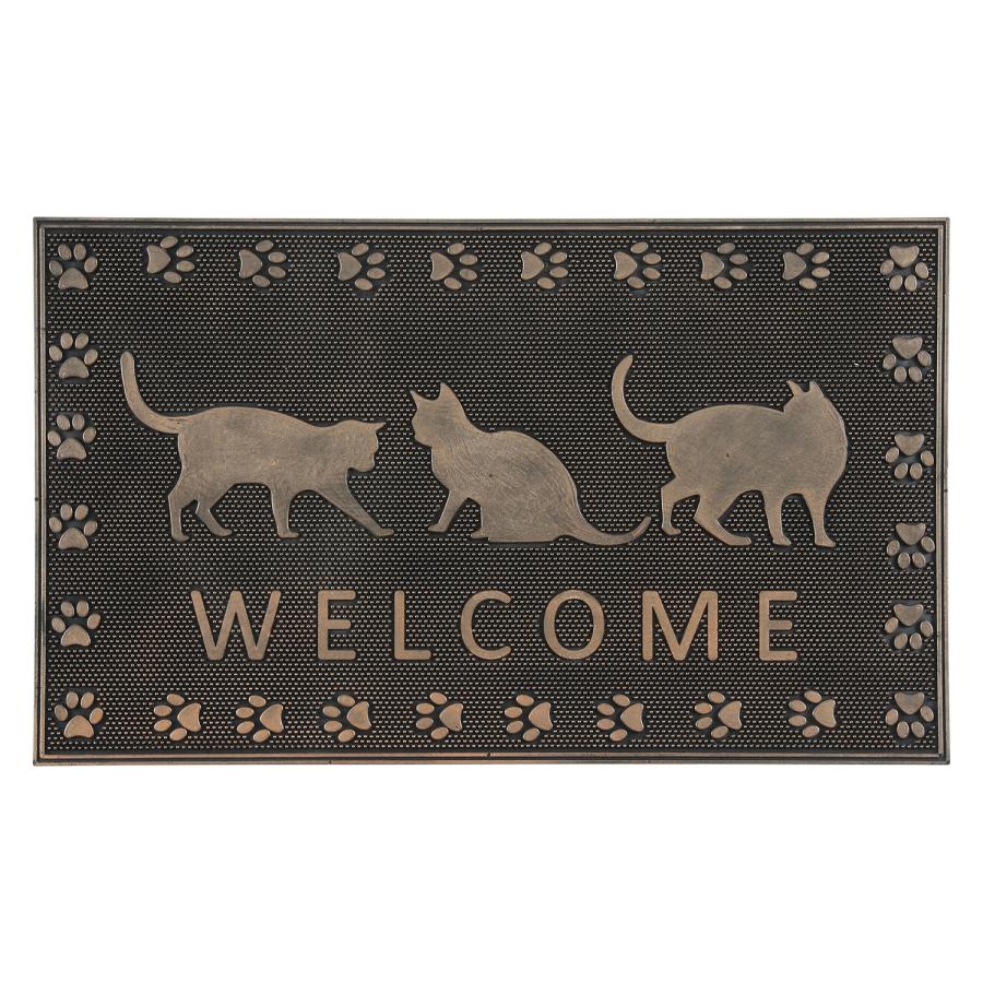 玄関マット ラバーマット 屋外用 おしゃれ マット ドアマット 室外 家庭用 おしゃれ ウェルカムキャット ネコ 猫 マット 水洗いOK 泥落とし 土落とし |  | 03