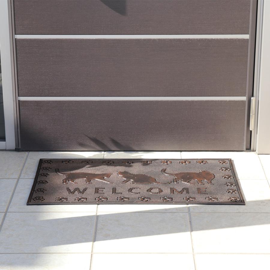 玄関マット ラバーマット 屋外用 おしゃれ マット ドアマット 室外 家庭用 おしゃれ ウェルカムキャット ネコ 猫 マット 水洗いOK 泥落とし 土落とし |  | 05