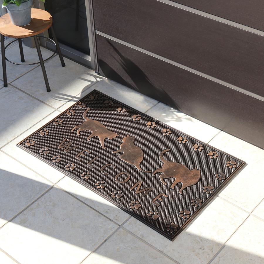 玄関マット ラバーマット 屋外用 おしゃれ マット ドアマット 室外 家庭用 おしゃれ ウェルカムキャット ネコ 猫 マット 水洗いOK 泥落とし 土落とし |  | 07
