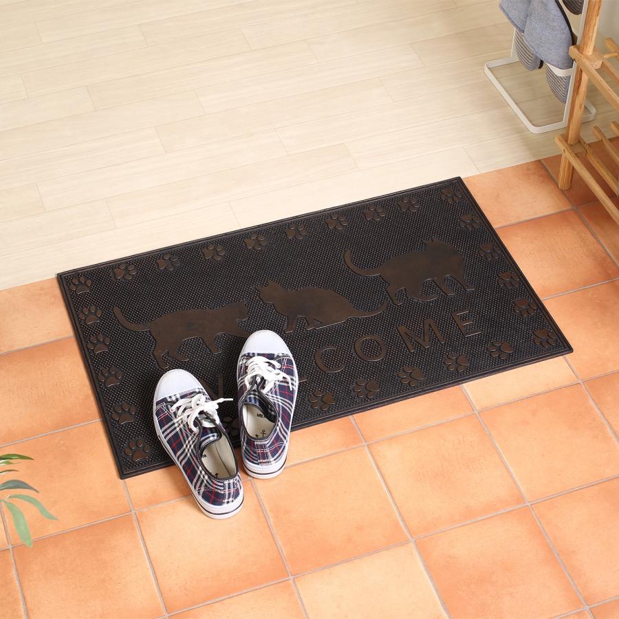 玄関マット ラバーマット 屋外用 おしゃれ マット ドアマット 室外 家庭用 おしゃれ ウェルカムキャット ネコ 猫 マット 水洗いOK 泥落とし 土落とし |  | 08