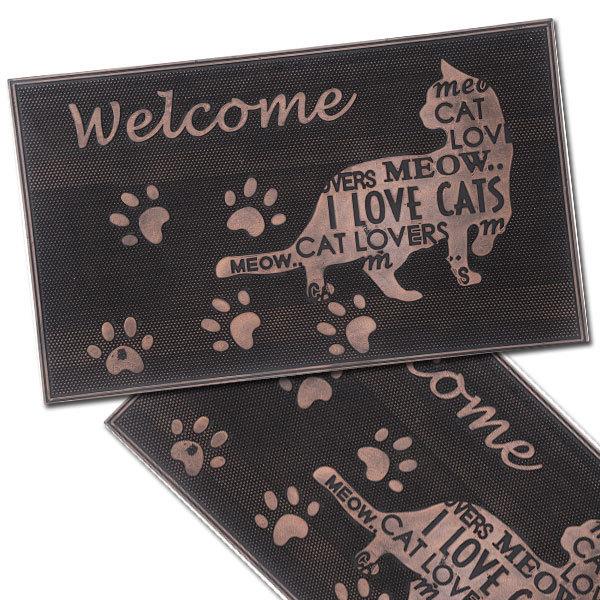 玄関マット 屋外用 おしゃれ アニマルコイヤーマット デザインドアマット マット ドアマット 室外 家庭用 おしゃれ ネコ 猫 | 
