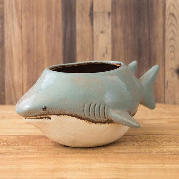 セラミックプランター フラワーポット シャチ プランター 植木鉢 おしゃれ 観葉植物 鉢 植物 屋外 室内 鉢植え インテリア ガーデニング 多肉植物 ユーモラス | 