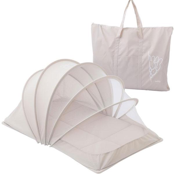 西川 ミッフィー ベビー コンパクトベッド 約90×60×47cm お昼寝用 折り畳み 持ち運び可能 専用バック付き お昼寝 専用バック付き ジャバラ式
