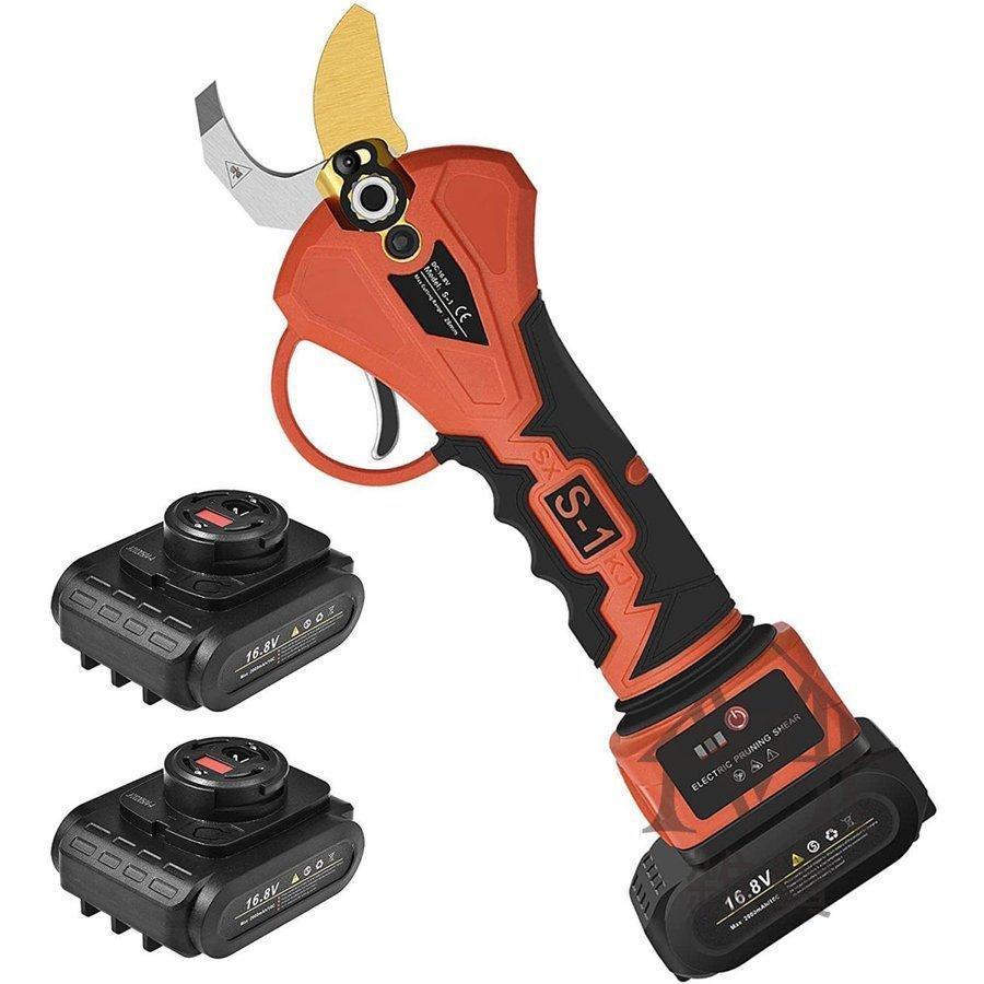 【訳あり・新品】 充電式電動ハサミ 剪定ばさみ 2個バッテリー付き 切断直径28mm プロ庭木/枝切り/果樹用 庭木/枝切り/剪定鋏 園芸用剪定用具 【VQL6864830177】(24969円)