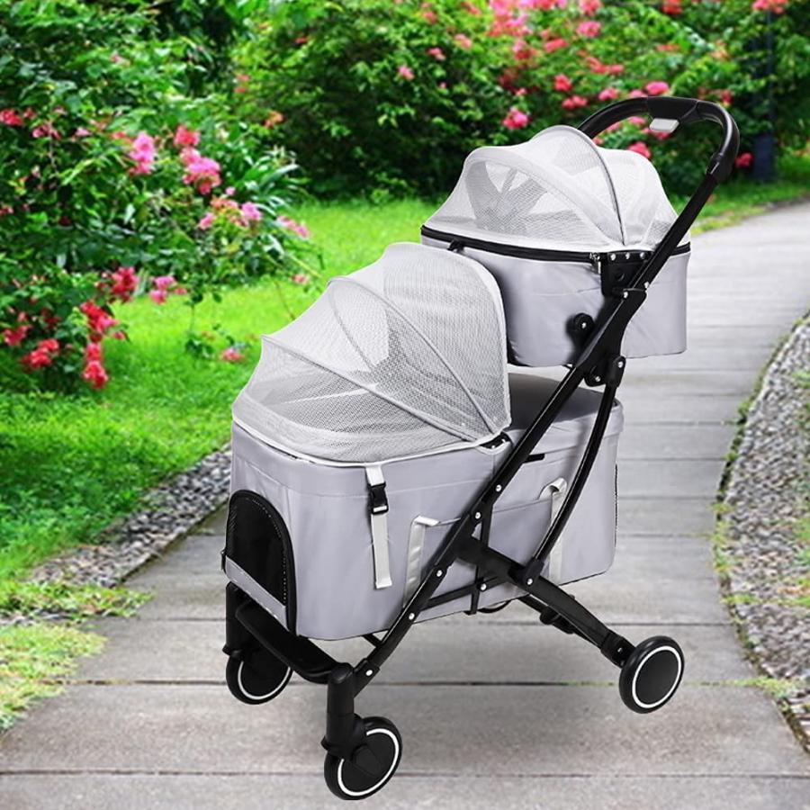 本日価格！！ ペットカート 折りたたみ 小型犬 多頭 中型犬 ペットバギー カート 犬用 対面式 バギー 耐荷重20kg 3way キャリーバッグ 猫用 ペット ペットキャリー ドッグカー 【A2319684143】(14650円)