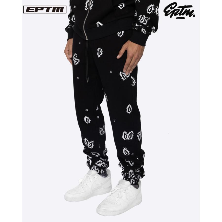 EPTM AMOEBA PRINTS ペイズリー スウェットパンツ【ブラック