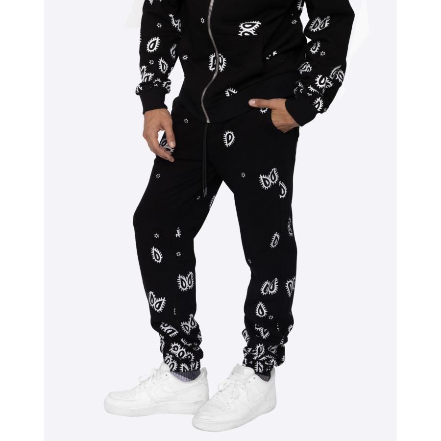 EPTM Lサイズ パーカー&ハーフパンツ セットアップ ペイズリー　エピトミ EPTM AMOEBA PRINTS ペイズリー スウェットパンツ【ブラック