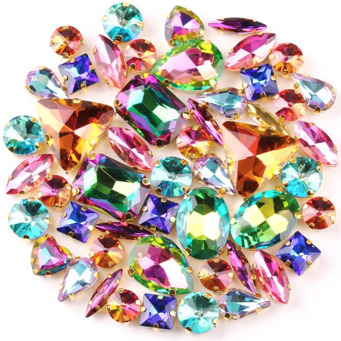 50個セット ミックスデザイン ビジュー ラインストーン ジュエリー