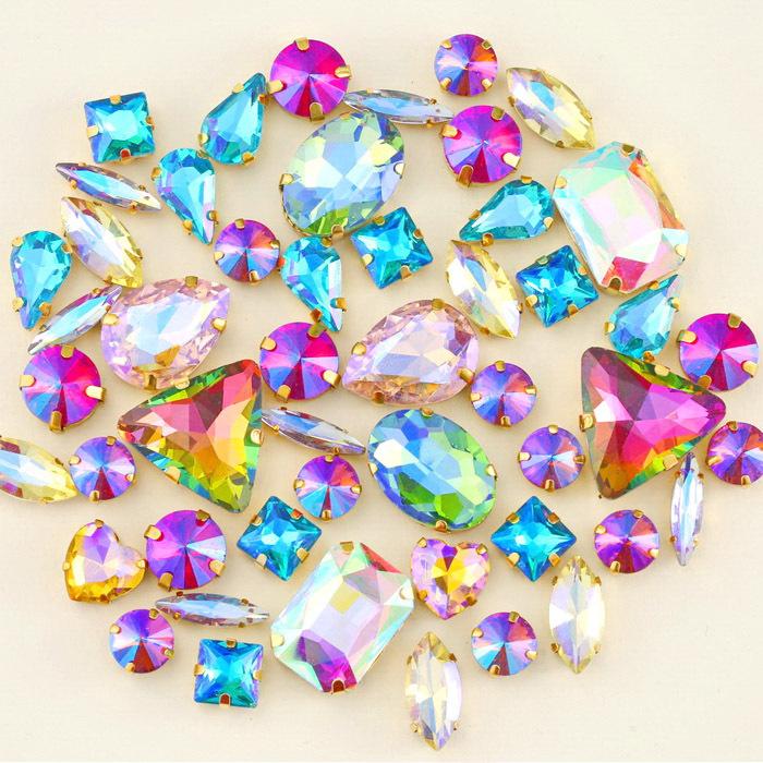 50個セット ミックスデザイン ビジュー ラインストーン ジュエリー