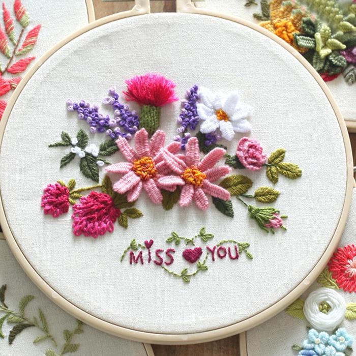 コットン クロスステッチ 刺繍キット 刺繍糸 針 刺繍セット 花柄 コットン クロスステッチ 刺繍キット 刺繍糸 針 刺繍セット 花柄