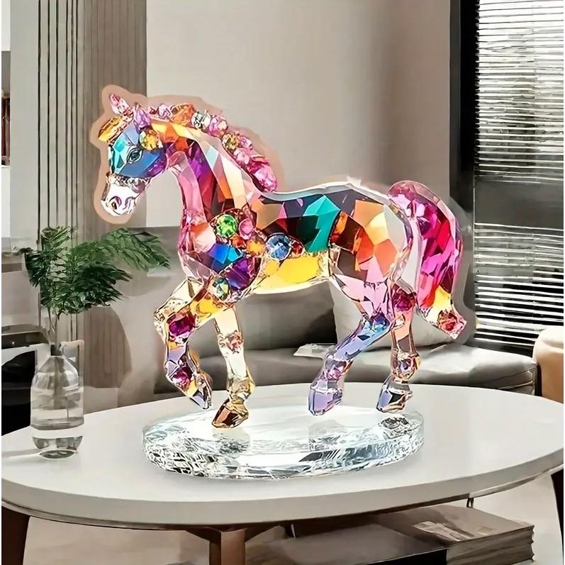 2D フラット アクリルスタンド 馬 宝石 置物 インテリア 小物 ユニーク