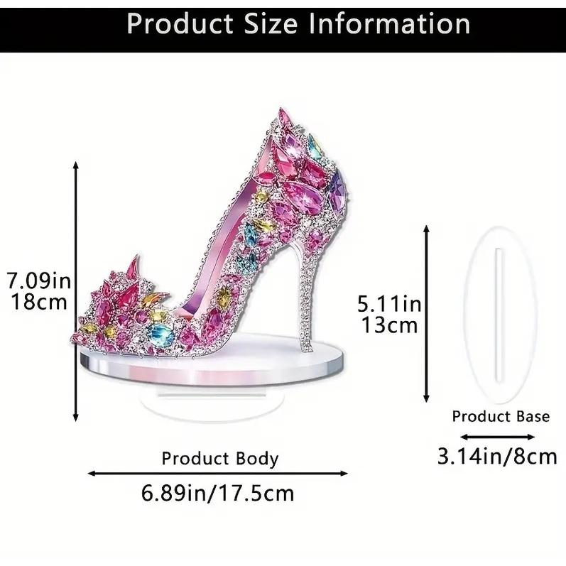 2D フラット アクリルスタンド ハイヒール 宝石プリント 置物
