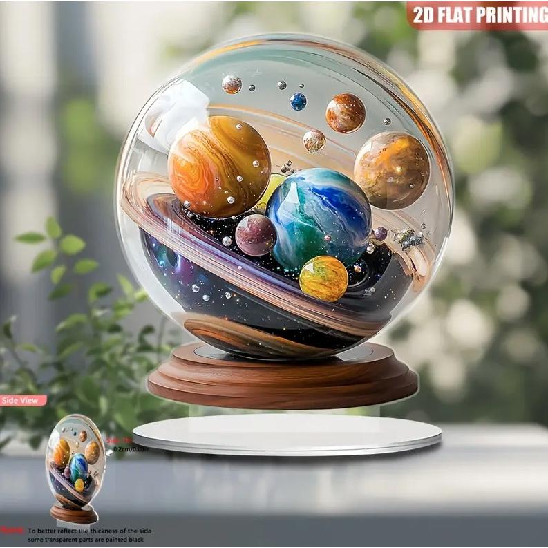2D フラット アクリルスタンド 惑星 太陽系 プリント 置物 インテリア