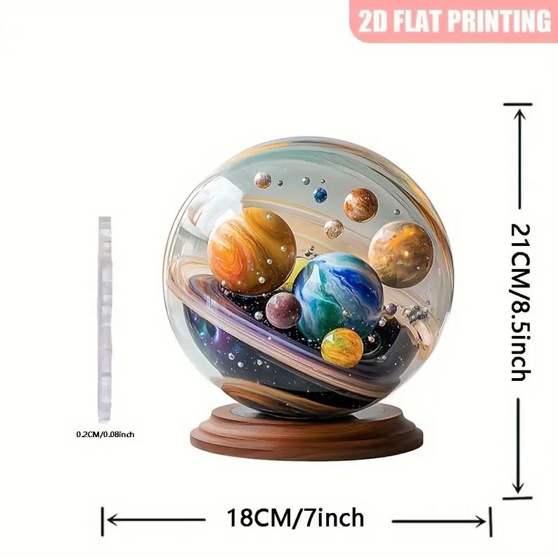 2D フラット アクリルスタンド 惑星 太陽系 プリント 置物 インテリア