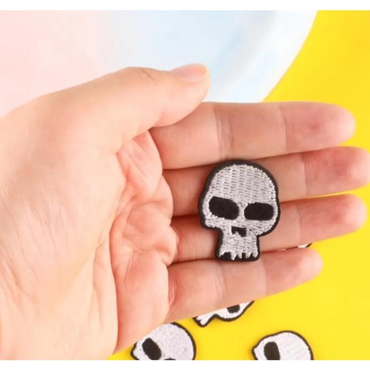 ワッペン 6枚セット スカル ドクロ 骸骨 かっこいい クール アイロン