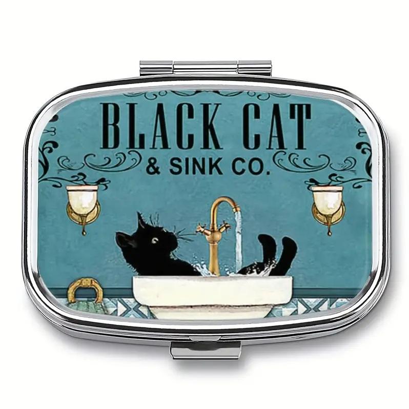 ピルケース 黒猫 ネコ 可愛い ピルボックス 携帯 アクセサリーケース