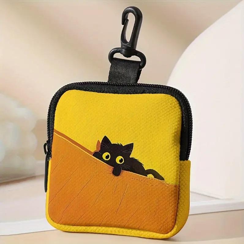 ミニポーチ 黒猫 ネコ 可愛い コインケース 小銭入れ イヤホンケース  
