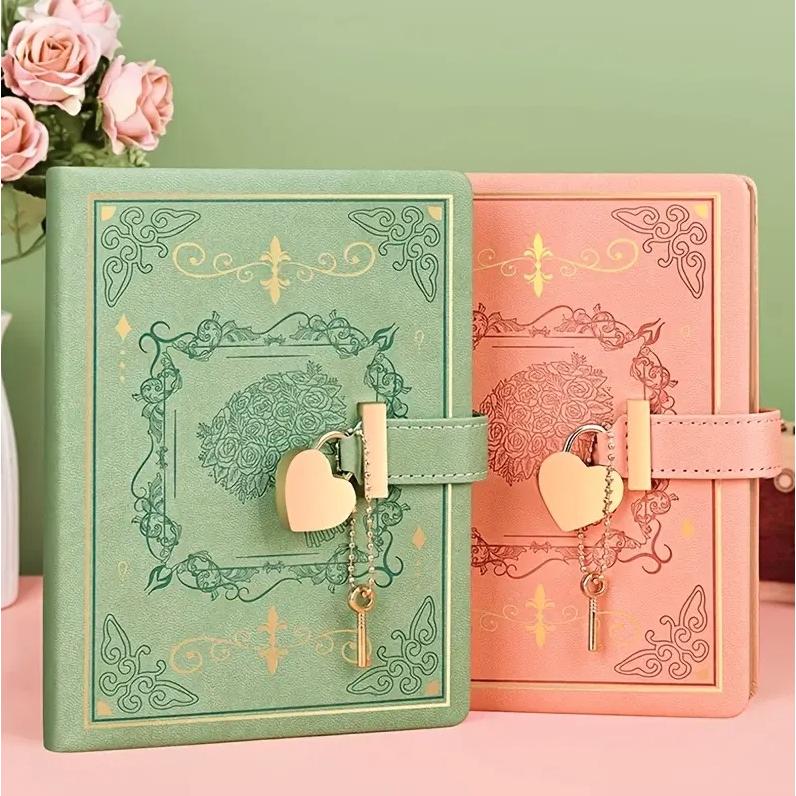 鍵付きダイヤリー 日記帳 交換ノート かわいい 女の子 キュート ノート