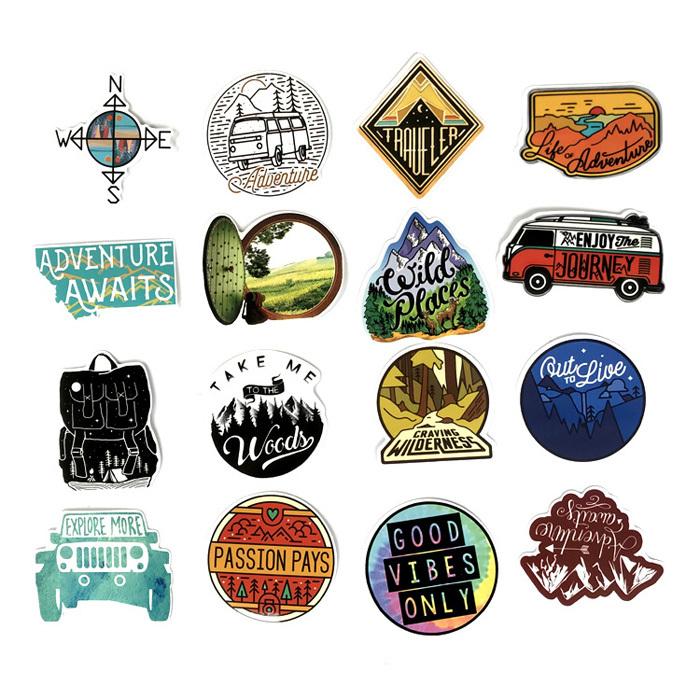 65枚 ステッカー キャンプ アウトドア アドベンチャー 旅 防水 耐水