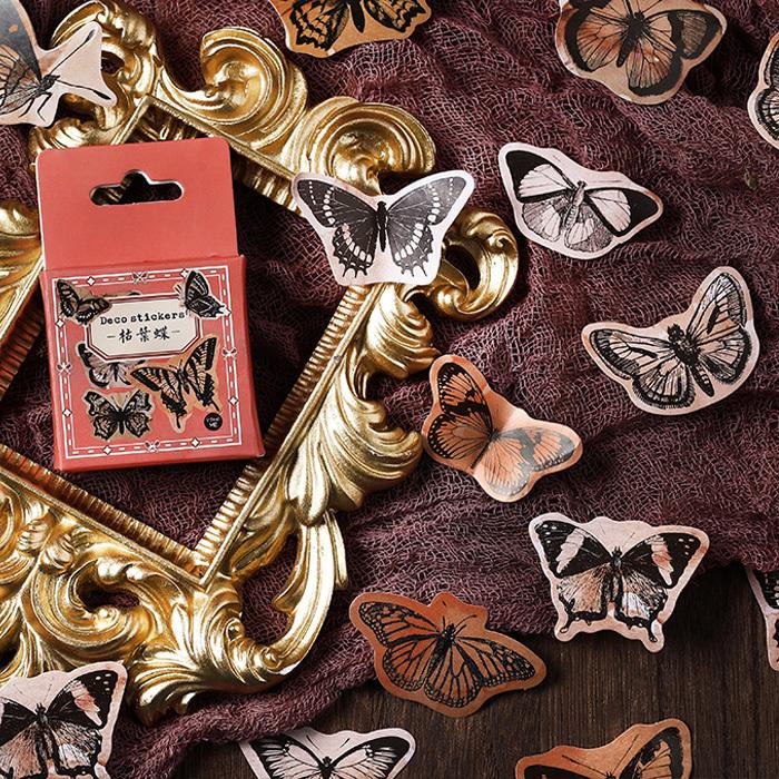 46枚 シール ラベル 花 フラワー アンティーク ビンテージ ステッカー