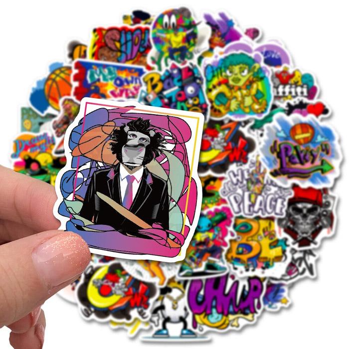 50枚 ステッカー アメリカン レトロ かっこいい 防水 耐水 シール