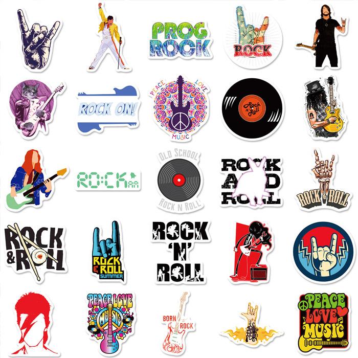 50枚 ステッカー クール ロック 音楽 パンク 防水 耐水 シール