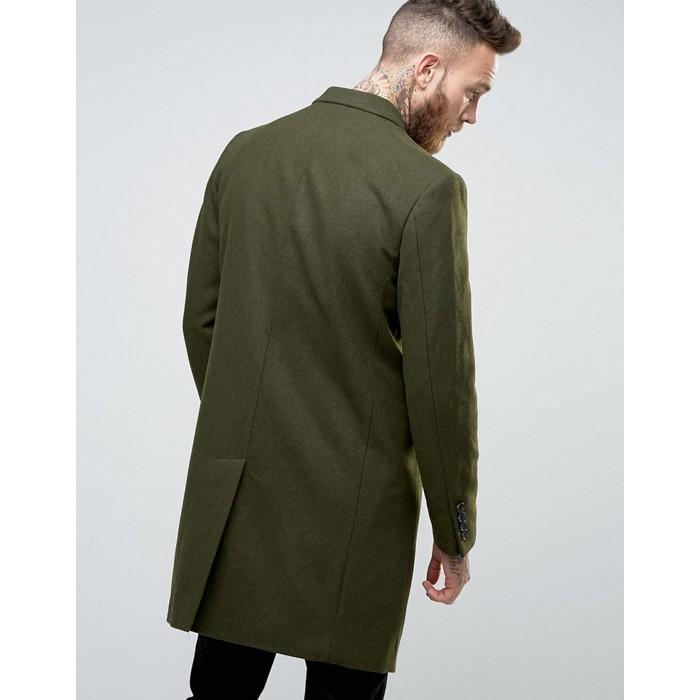 asos（エイソス） メンズ チェスターコート カーキ ASOS Wool Mix