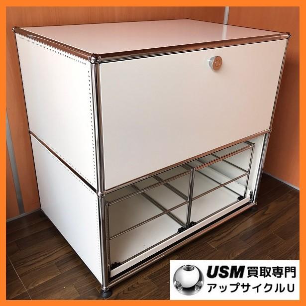 USM Haller ハラーシステム 2列2段キャビネット ガラス扉×2