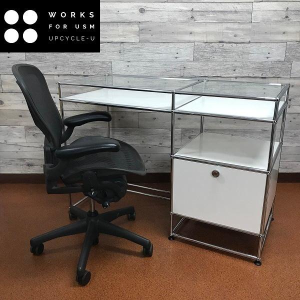 USM Haller Desk デスク 01 ガラス天板 色：purewhite | USM