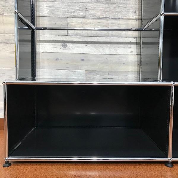 USM Haller ハラ－システム D500 メタルボックス 色：ブラック USMハラー 1列2段キャビネット 鍵付 D500 EXドア 色：ブラック