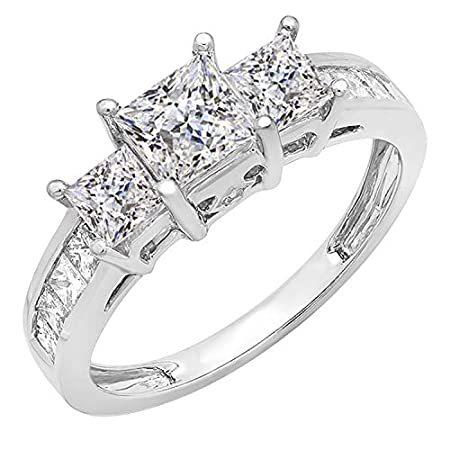 代引き手数料無料 2 00カラットctw14 Xa0 Kホワイトゴールドプリンセスラウンドダイヤモンドレディースブライダル3ストーン婚約リング2 Xa0 Ct 海外最新 Www Gettoknowmontco Com