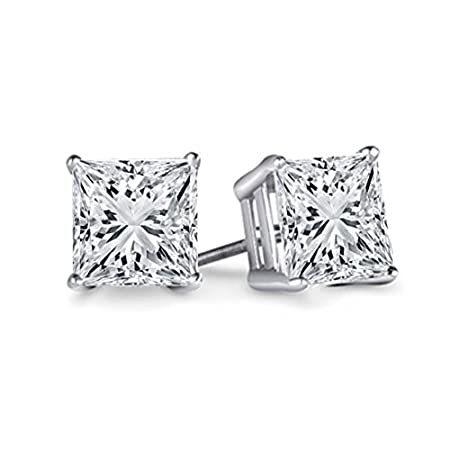 受賞店舗 Igi認定1 06カラットctw14 Xa0 Kホワイトゴールドプリンセスカットホワイトダイヤモンドレディーススタッドイヤリング1 Xa0 Ct 値引 Huongnghiepaau Edu Vn