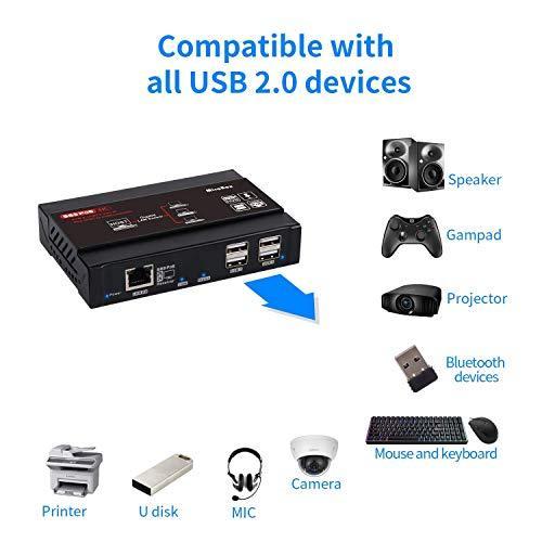 USマート4K HDMI KVM USBエクステンダー 最大450フィート Cat6からHDM over KVM ギガビットPOEネットワークスイッチ | marinpia.com