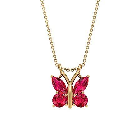 少し豊富な贈り物 海外からお取り寄せ 2 80カラット ア レディース 7月誕生石ペンダント ラウンドカット レッドジェムストーンペンダント マーキーズシェイプ ルビーバタフライネックレス レディースアクセサリー Yachiyocci Jp