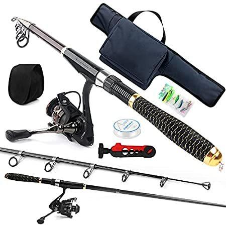 直営通販 釣り糸 伸縮式釣り竿リールコンボ ワインダー ルアーフック リール保護カ スピニングリール付き キャリーバッグ カーボンファイバー伸縮釣り竿 Iaktf Byzy 海外モデル Shiftmigration Com