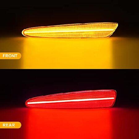 R&F Auto 4PCS LED サイド マーカー ライトs 互換品 コルベット C6 (2005-2013)/Z06/ZR1/Grand Sport/Z06 カーボン アンバー Red LED サイドマーカー ランプ - 0