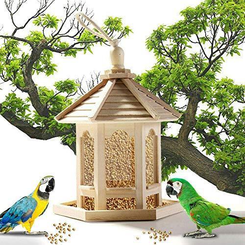 人気絶頂 送料無料 Zeroyoyo Wooden Bird Feeder Hanging Wild Bird Feeder Window Bird Feeder Handmade Bird Cage Food Dispenser Outdoor Patio Garde Web限定 Kuljic Com