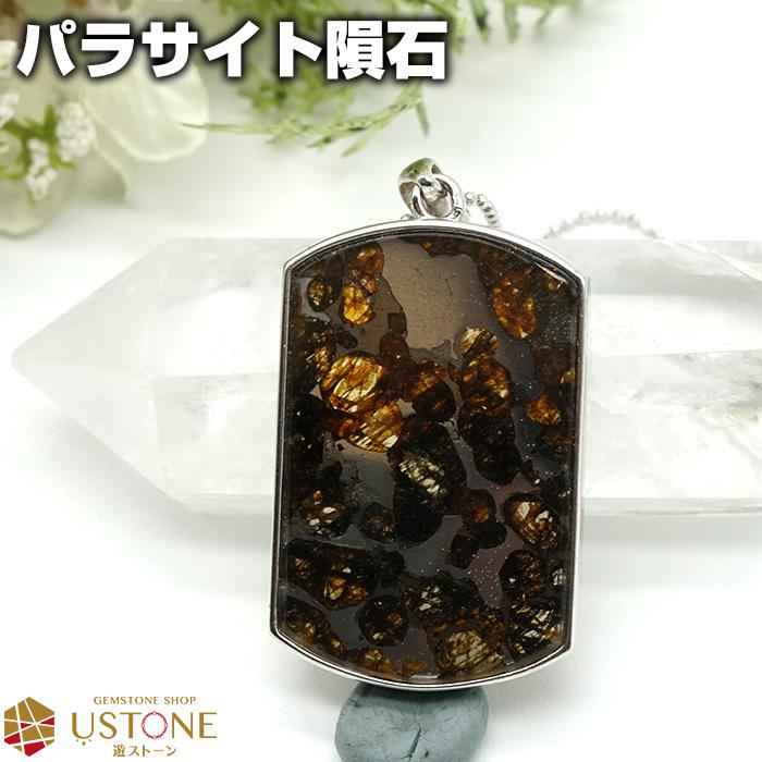 パラサイト 隕石 ペンダントトップ ケニア産 37x24mm 天然石