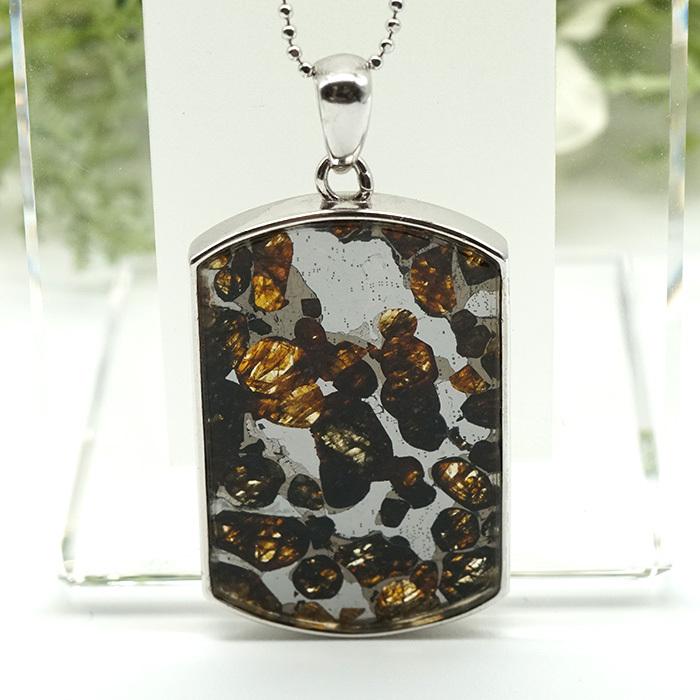 パラサイト 隕石 ペンダントトップ ケニア産 37x24mm 天然石