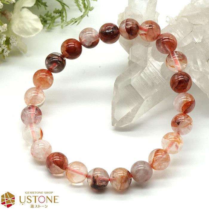 ピンククォーツ ヒマラヤ水晶 ブレスレット 8mm インド産